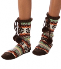 Argyle Cable Knit Slipper Sock